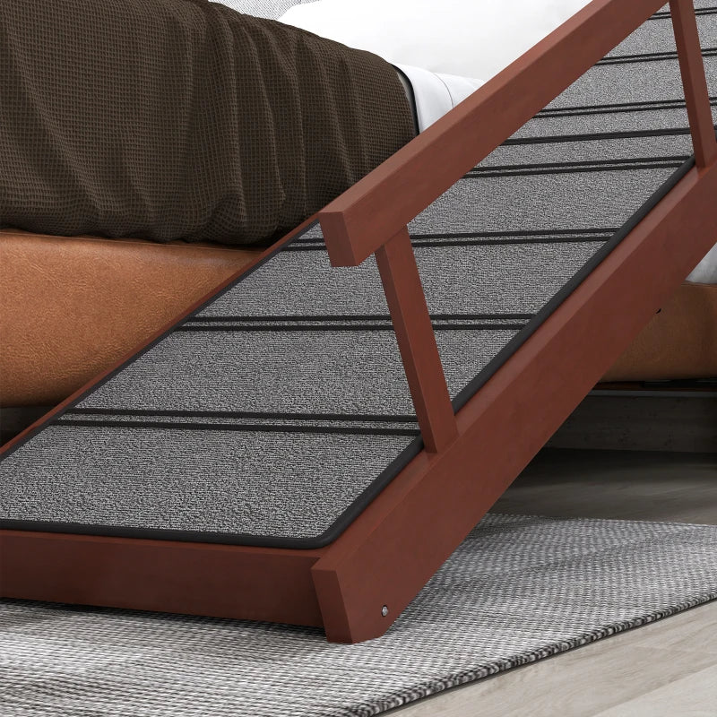 PawHut Wooden Dog Ramp With Removable Guardrails, Non-Slip Surface,