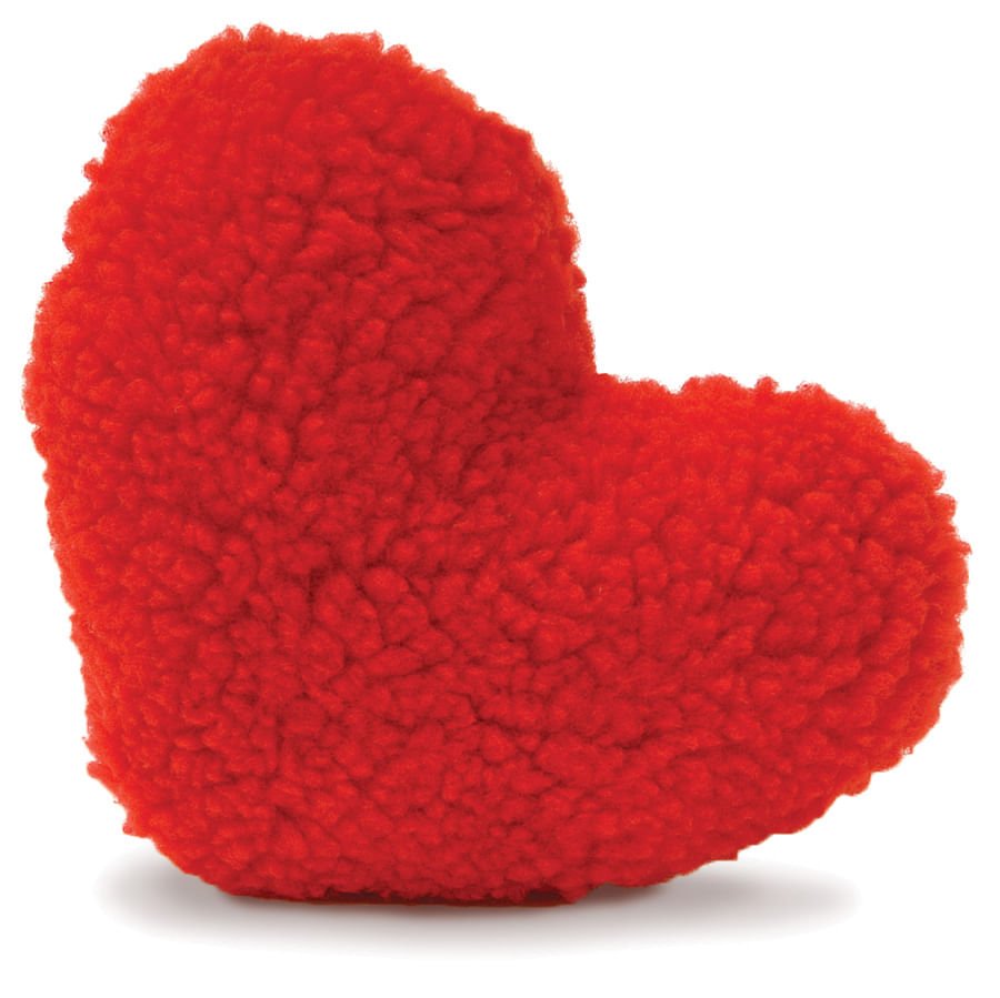 Jeffers Fleecy Red Heart Plush Squeaker Dog Toy, Each