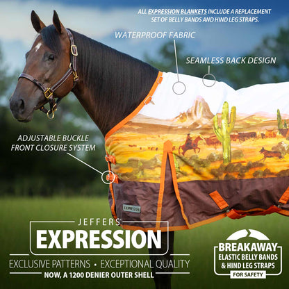 Jeffers Expression 1200 Denier Standard Neck Horse Turnout Sheet, 0 Gram
