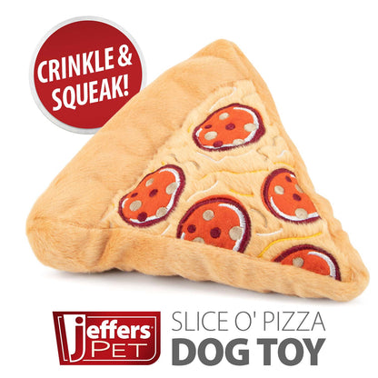Jeffers Slice O' Pizza Crinkle & Squeak Dog Toy, Each